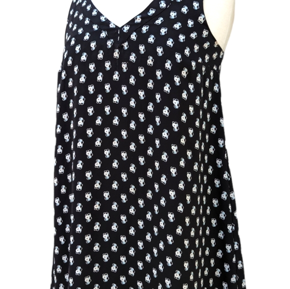 Ann Taylor LOFT Black Floral Print Sleeveless V-Neck Dress X-Small XS - Picture 4 of 6